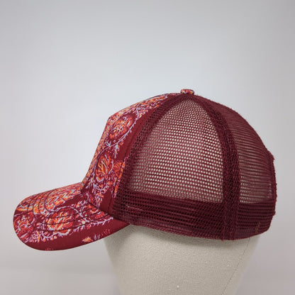 Billabong Snapback Mesh Back Trucker Hat Multi One Size Paisley Boho