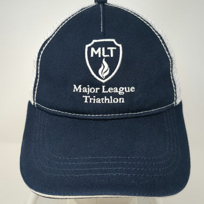 Major League Triathlon Baseball Cap Blue One Size Mesh Back Slideback Shield Hat