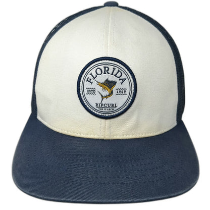 Rip Curl Trucker Hat Blue One Size Florida Marlin Patch Snapback High Profile