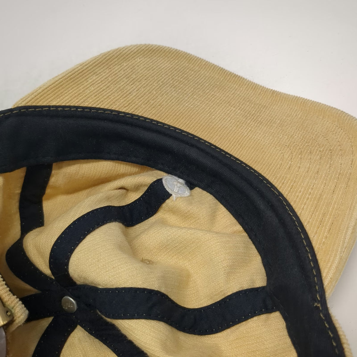 Primitive Baseball Cap Beige One Size Corduroy Hat Leather Strap Embroidered