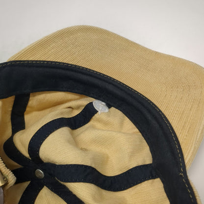 Primitive Baseball Cap Beige One Size Corduroy Hat Leather Strap Embroidered