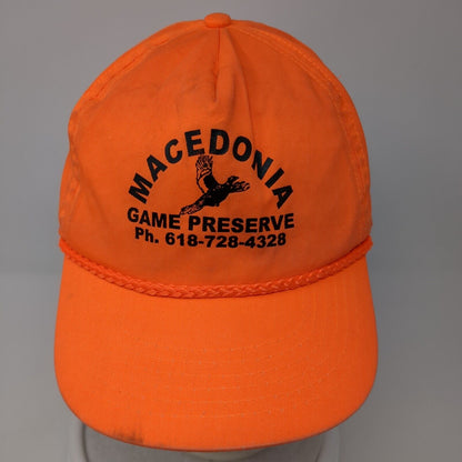 Macedonia Game Preserve Snapback Hat Orange OS Adjustable 6 Panel Rope Cobra