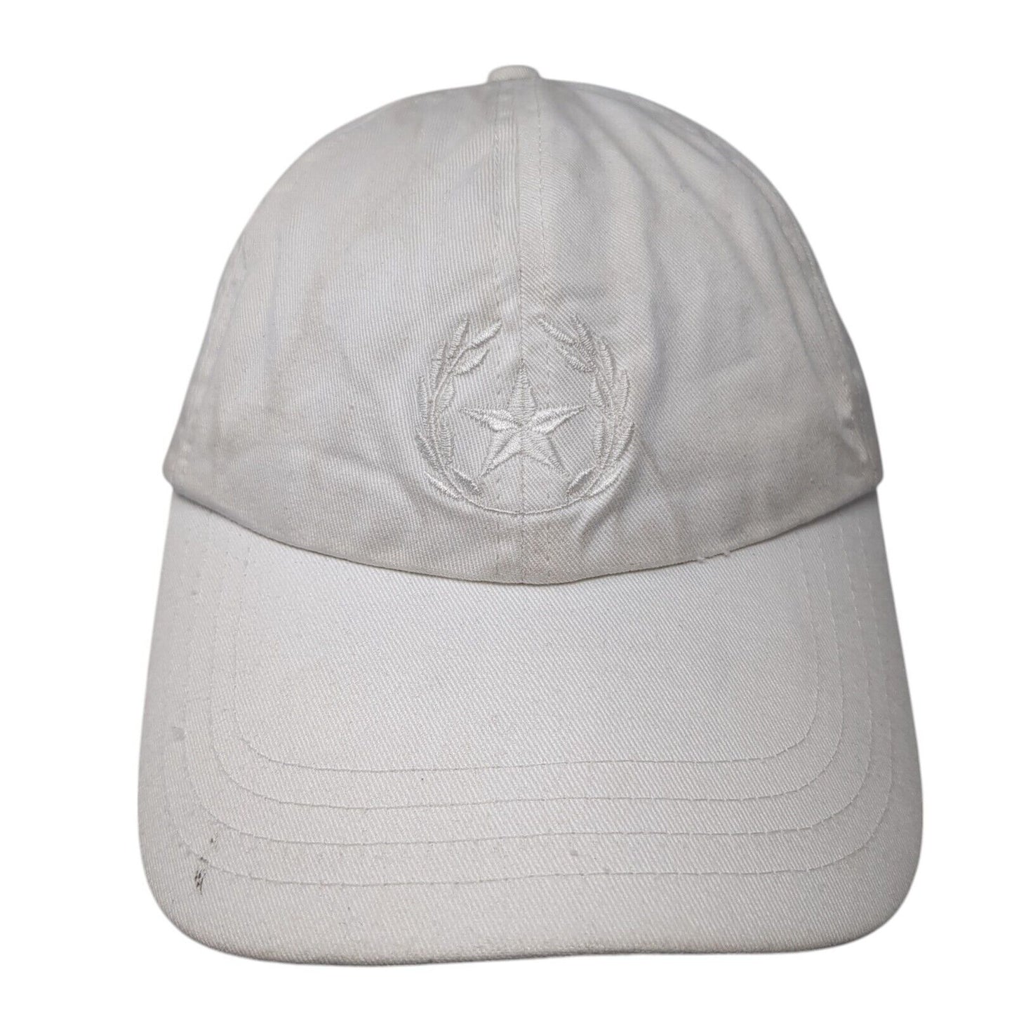 Wreath Star Strapback Hat White One Size Adjustable Embroidered 6 Panel Cotton