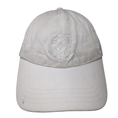 Wreath Star Strapback Hat White One Size Adjustable Embroidered 6 Panel Cotton