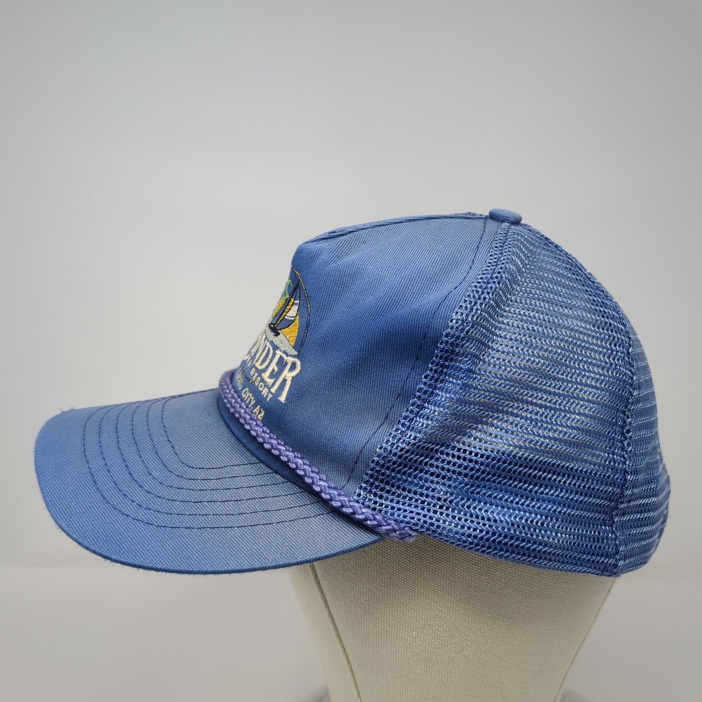 Islander RV Resort Snapback Rope Trucker Hat Blue One Size Mesh Back