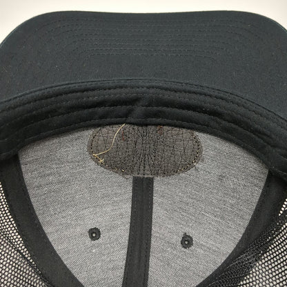 Richardson Trucker Hat Black One Size Leather Patch B.A. Fischer Snapback