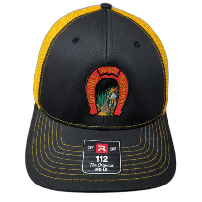 Richardson 112 Trucker Hat Black Yellow L Mesh Back Snapback Mexican Restaurant