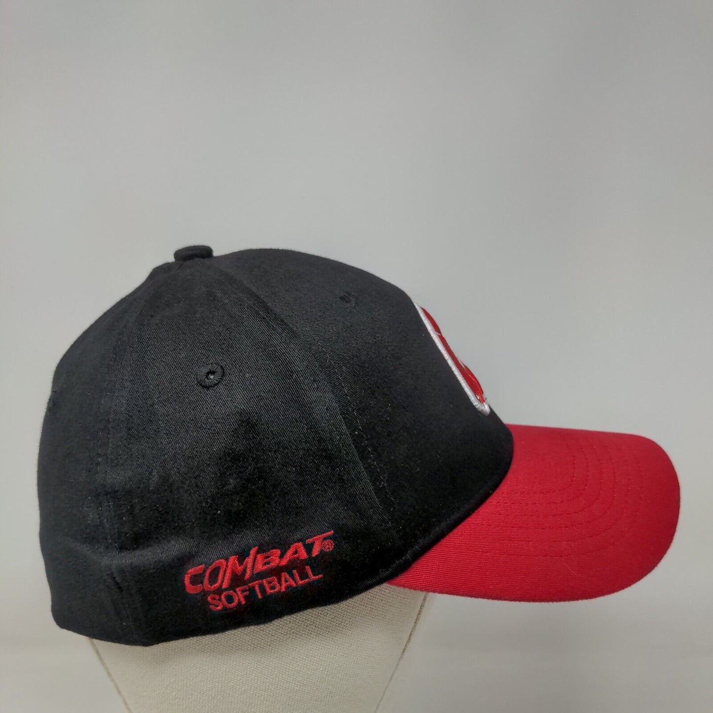 C Combat Softball Fitted Hat Black One Size Embroidered Vent Holes