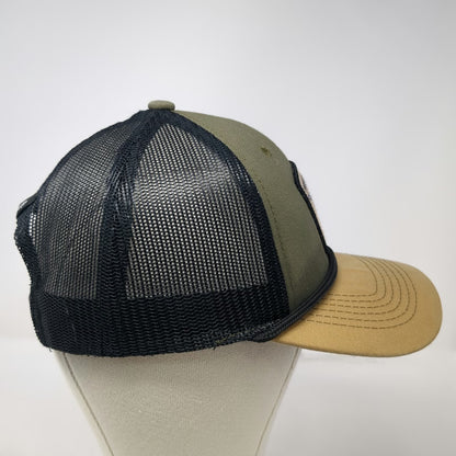 Trophy Tracker Trucker Hat Green Beige Black One Size Mallard Duck Patch Rope