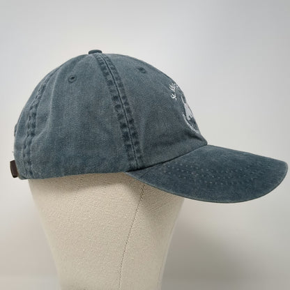 Adams Baseball Cap Blue White Red One Size Leather Strap Scottie Dog School Hat