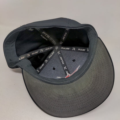 Richardson Fitted Hat Black L/XL Embroidered PTS20 Pulse Flexfit