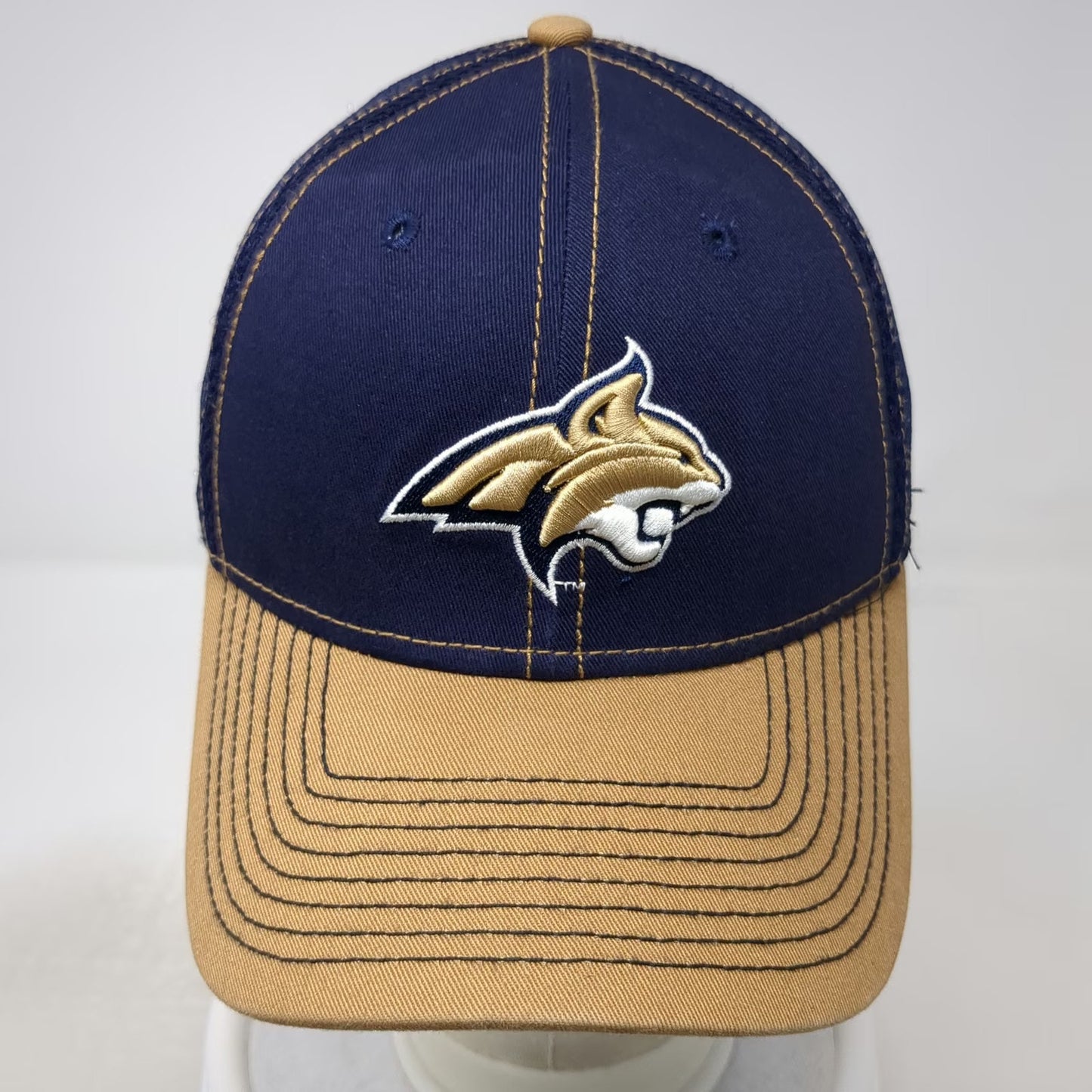 New Era Montana State Bobcats NCAA Blue M 39THIRTY Mesh Cap Stretch Cats Logo