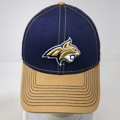 New Era Montana State Bobcats NCAA Blue M 39THIRTY Mesh Cap Stretch Cats Logo