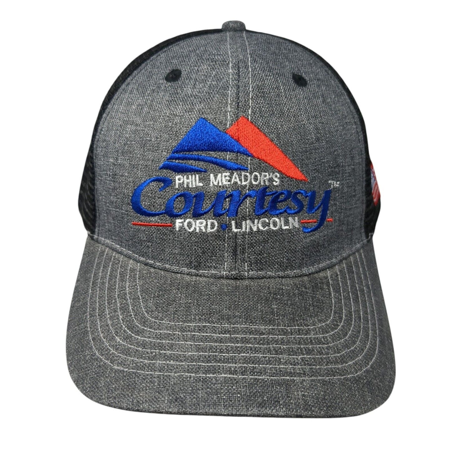 Phil Meador's Courtesy Ford Lincoln Snapback Trucker Hat Gray One Size Mesh Back