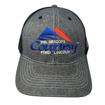 Phil Meador's Courtesy Ford Lincoln Snapback Trucker Hat Gray One Size Mesh Back