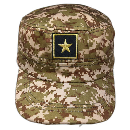 US Army Cap Green Brown Beige One Size Snapback Digital Camo Star Patch Hat