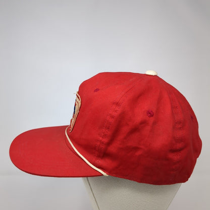 Unbranded Snapback Rope Hat Red One Size Adjustable Solid Patch Outdoor