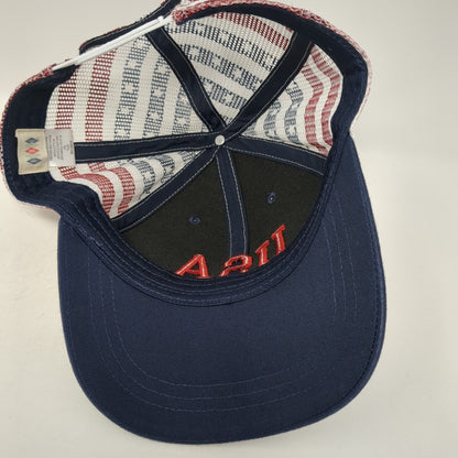 USA Snapback Trucker Hat Multi OS Adjustable Mesh Back Patriotic Stars & Stripes