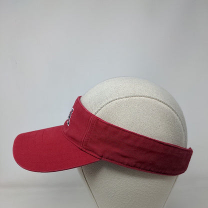 USA Strapback Sun Visor Hat Red OSFA Adjustable Embroidered Sonoma