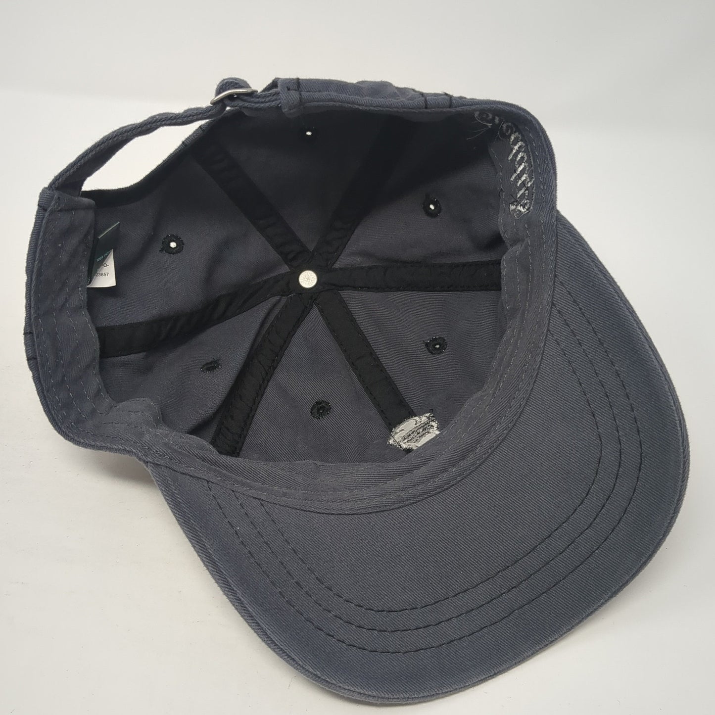 District Slideback Hat Gray One Size Embroidered Logo Solid Adjustable