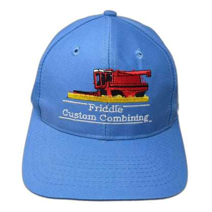 Mountain Marketing Friddle Custom Combining Blue Snapback Hat Harvester Vintage
