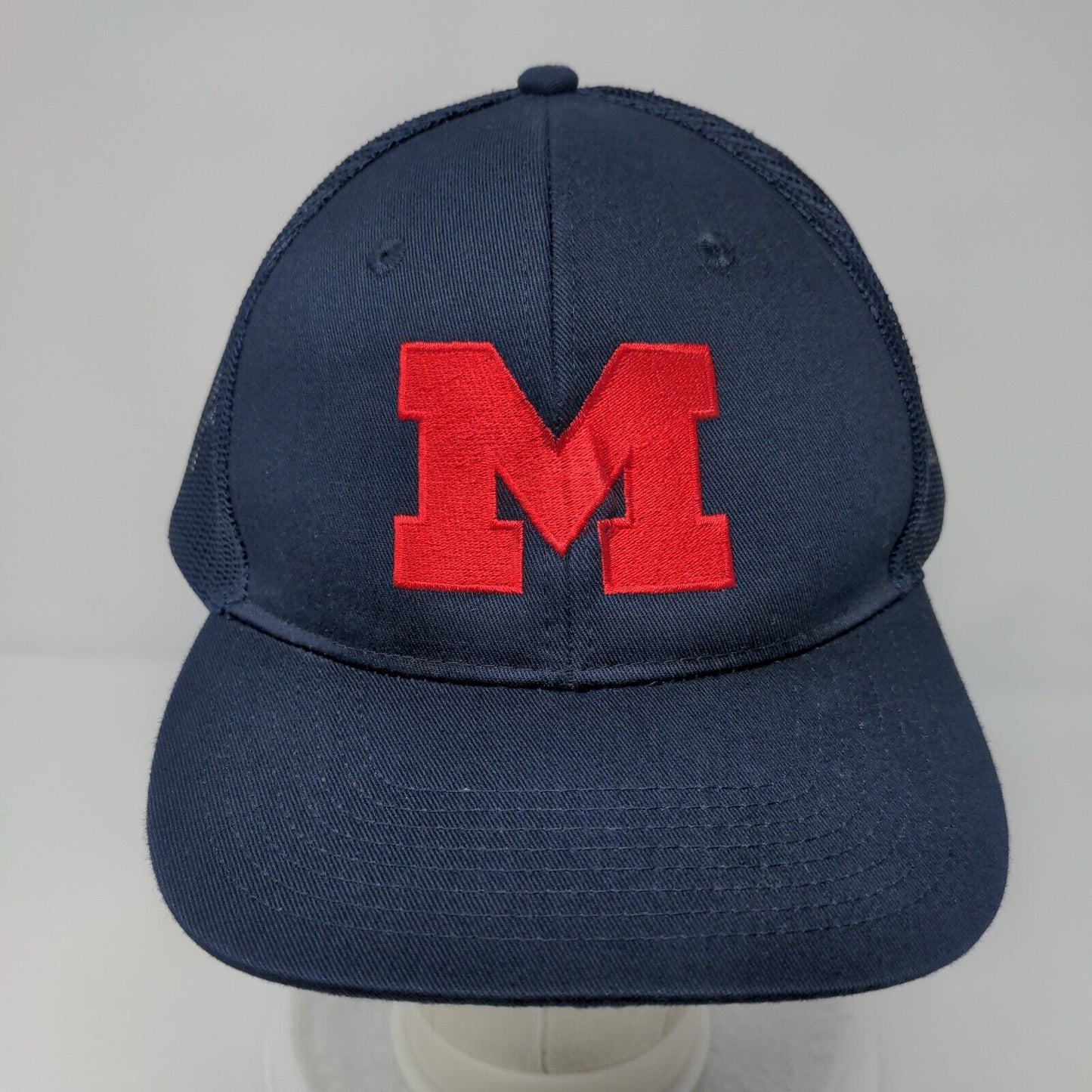 Ole Miss Rebels Snapback Trucker Hat Blue OSFA Adjustable Mesh Port Authority