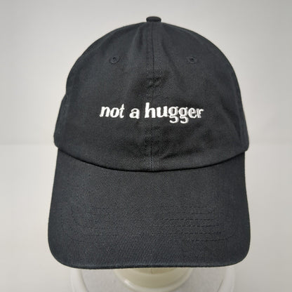 Not A Hugger Slideback Hat Black One Size Adjustable Embroidered Hit