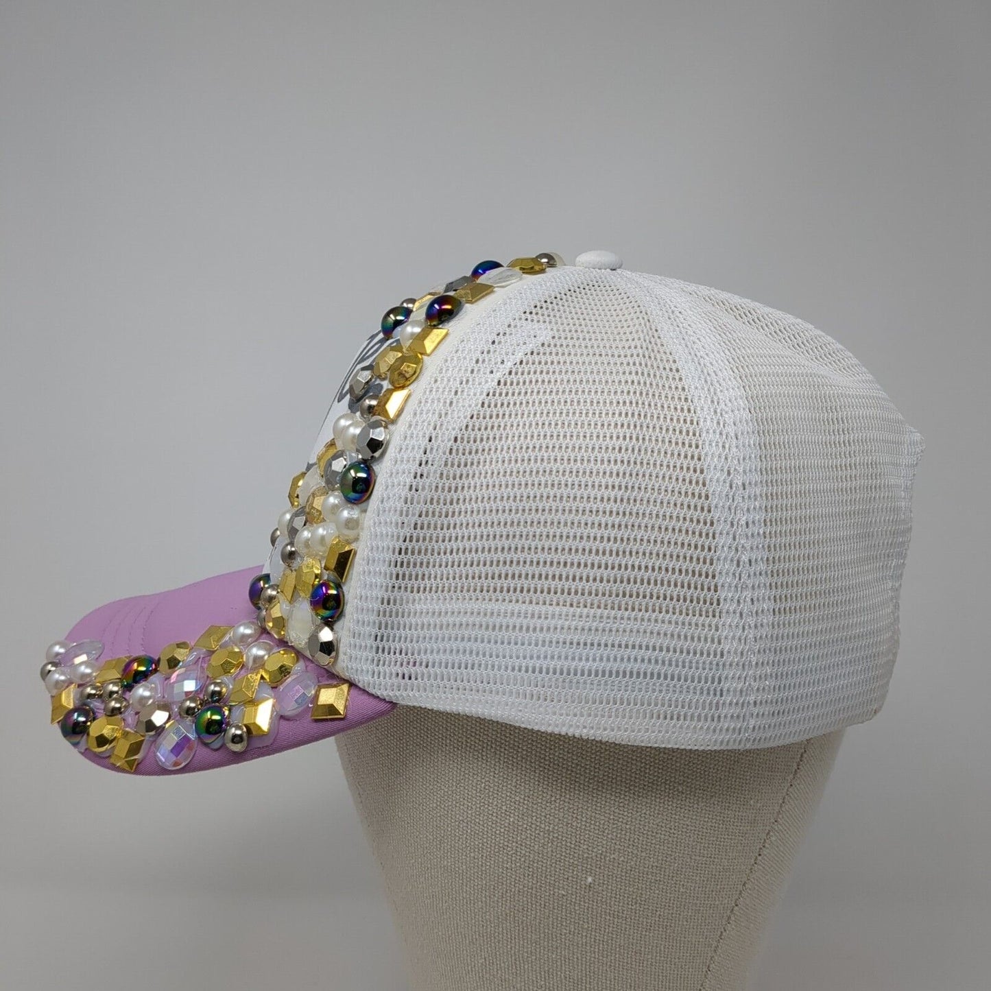 Boujee Shore Snapback Trucker Hat Multi One Size Mesh Back Embellished