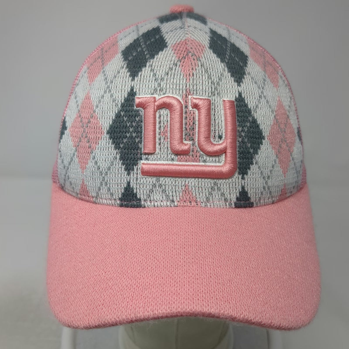 Reebok Trucker Hat Pink One Size New York Giants Argyle NFL Mesh Snapback