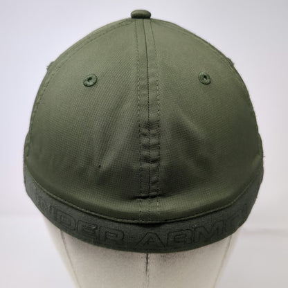 Under Armour Baseball Cap Green L Logo Stretch Fit Performance Storm Hat Curved