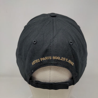 Astec Strapback Hat Black OSFA Adjustable Embroidered Camouflage Trim 6 Panel