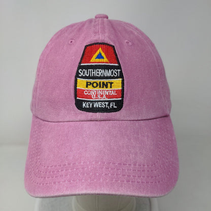 Southernmost Point Key West FL Slideback Hat Purplish-Pink OSFA Embroidered