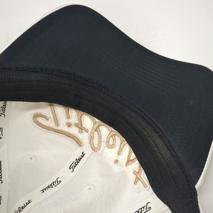 Titleist Baseball Cap White One Size Gold Script Raised Embroidery Bank Logo hat