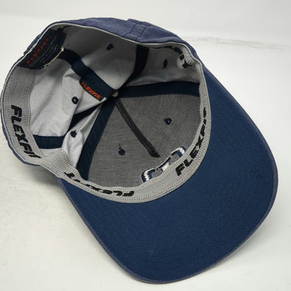 TravisMathew 5 Panel Hat Blue XL Fitted Flexfit Embroidered Logo Curved Brim