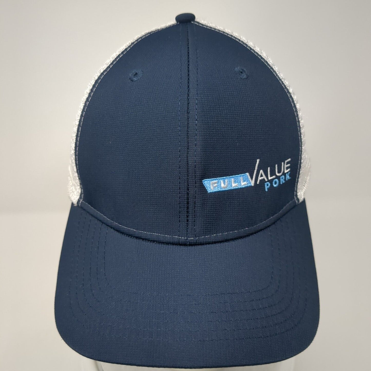 Full Value Pork Snapback Trucker Hat Blue OS Adjustable Mesh Back Paramount
