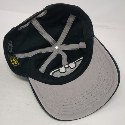 Bioworld Batman Logo Snapback Hat Black One Size Embroidered Gray Underbrim