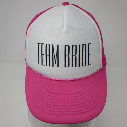 Team Bride Snapback Rope Trucker Hat Pink One Size Mesh Back Otto