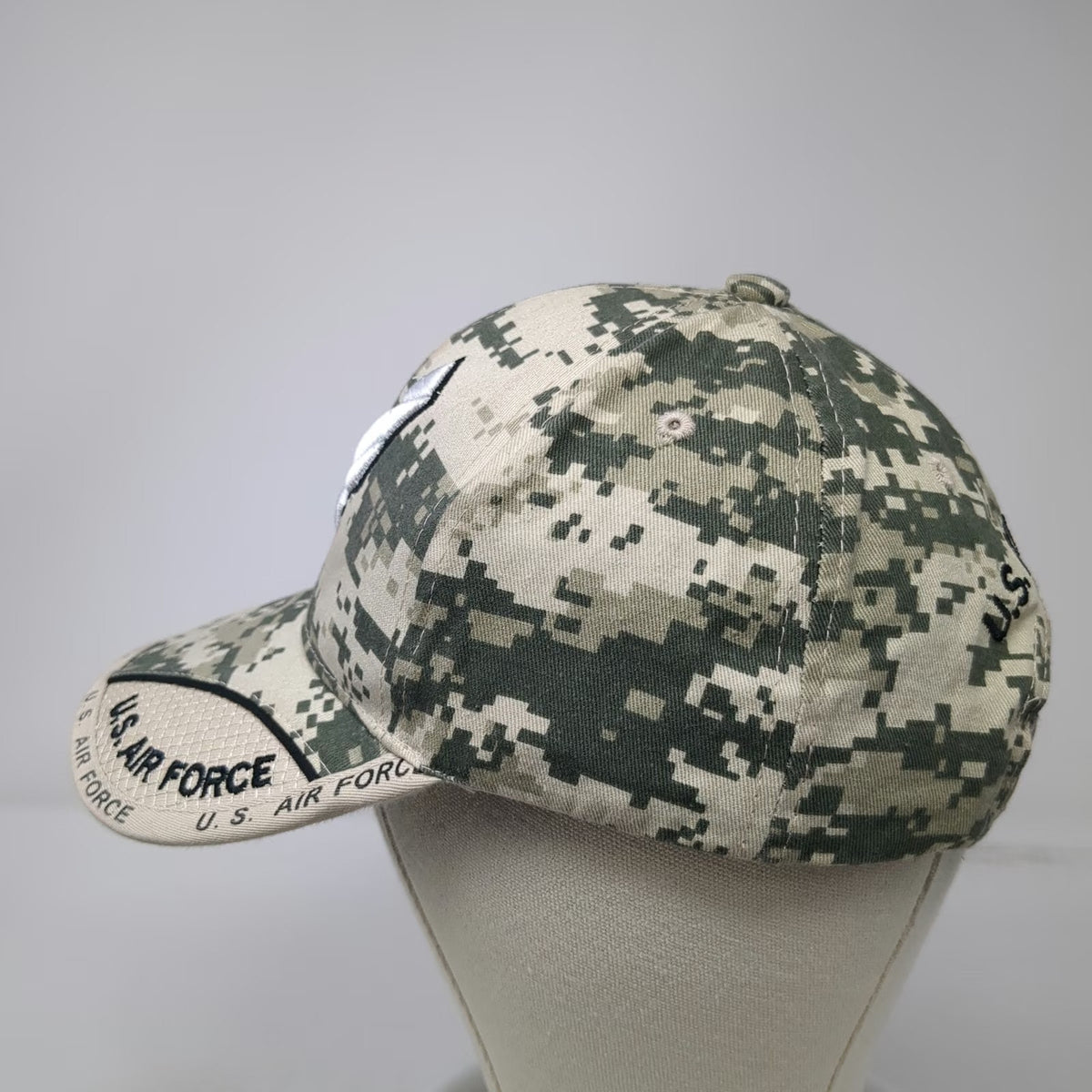 K&S Unique Baseball Cap Green One Size Digital Camo US Air Force Embroidered Hat