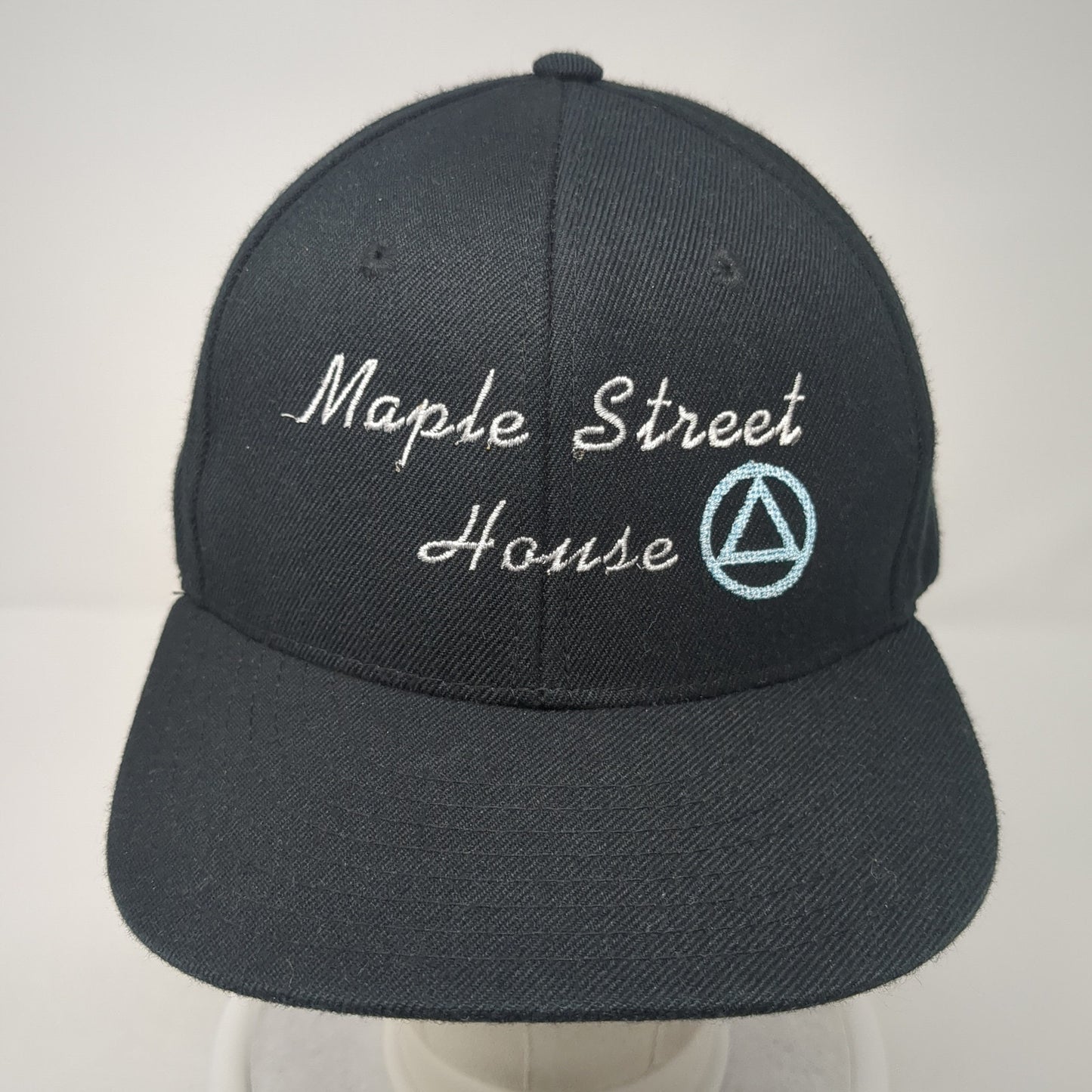 Maple Street House Snapback Hat Black One Size Adjustable Embroidered