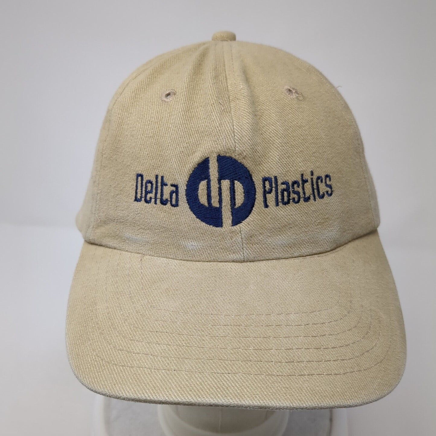 Delta Plastics Slideback Hat Tan One Size Adjustable Embroidered 6 Panel