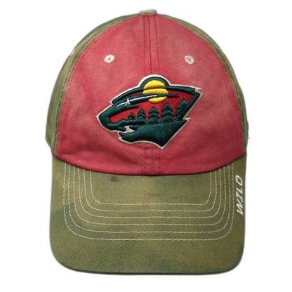 Fan Favorite Minnesota Wild NHL Cap Green Red One Size Strapback Curved Bill Hat