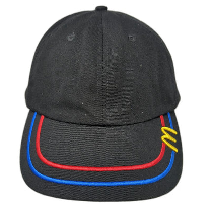 McDonald's Baseball Cap Black One Size Recycled Fabric Strapback Hat Yellow M