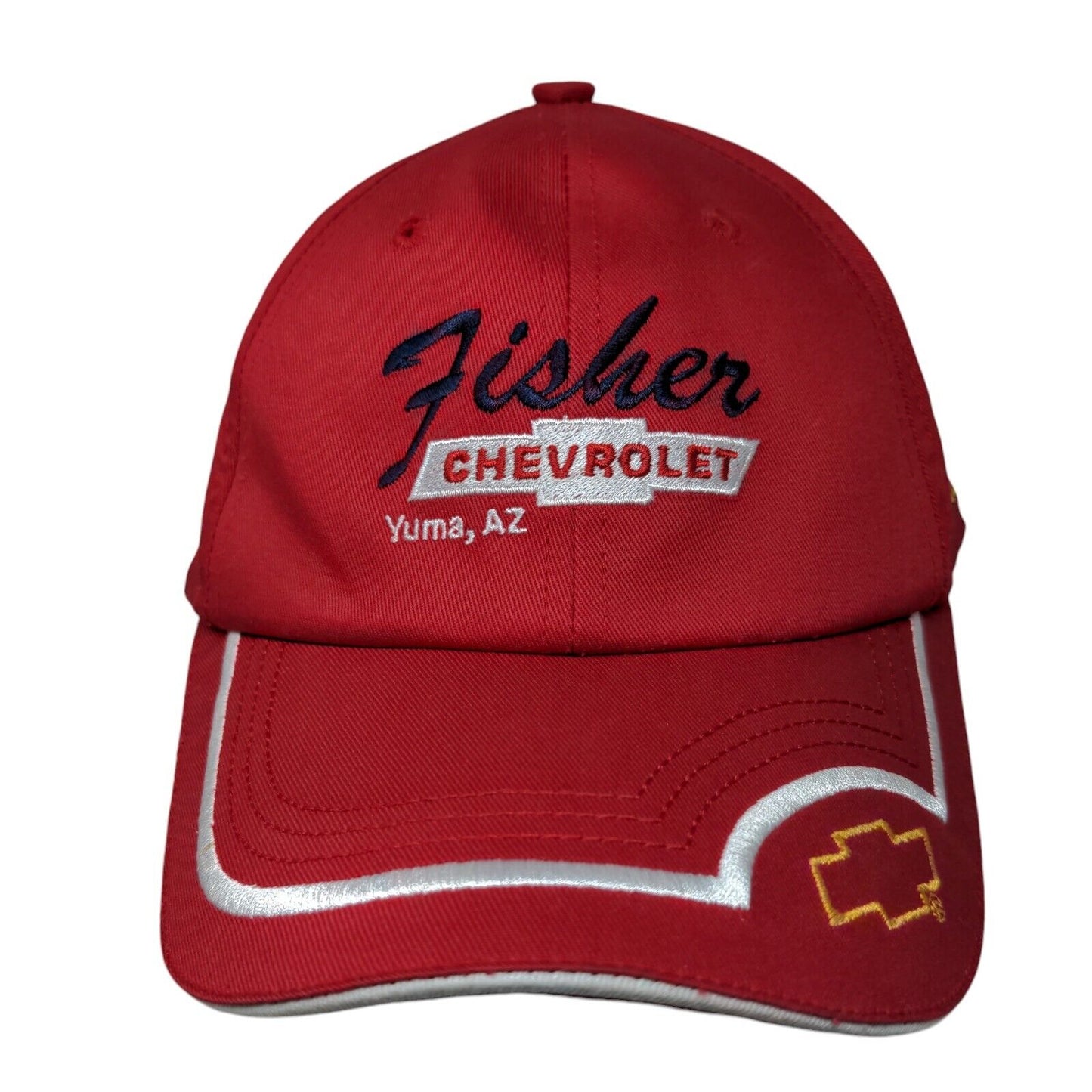 Fisher Chevrolet Yuma AZ Slideback Hat Red One Size Embroidered 6 Panel