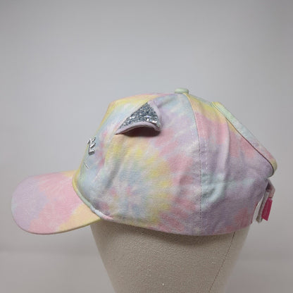 Cat Face Ears Kids Strapback Hat Ponytail Multi OSFA Tie Dye Ponyflo