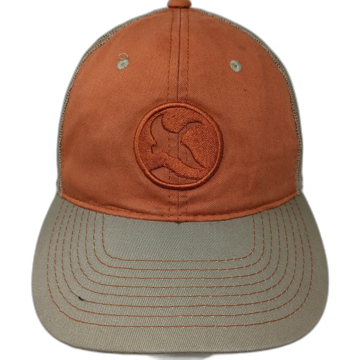 Outdoor Cap Baseball Cap Orange One Size Mesh Back Strapback Bird Logo Patch Hat