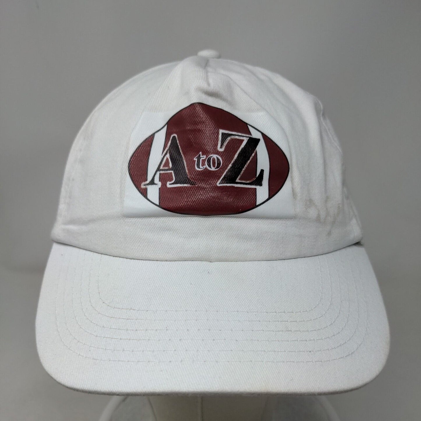 A to Z Football Slideback Hat White One Size Adjustable Solid 5 Panel