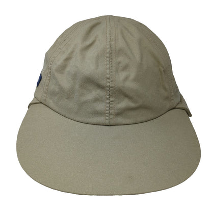 Columbia Baseball Cap Beige Blue L Neck Flap Fitted Made in USA Hat Vintage