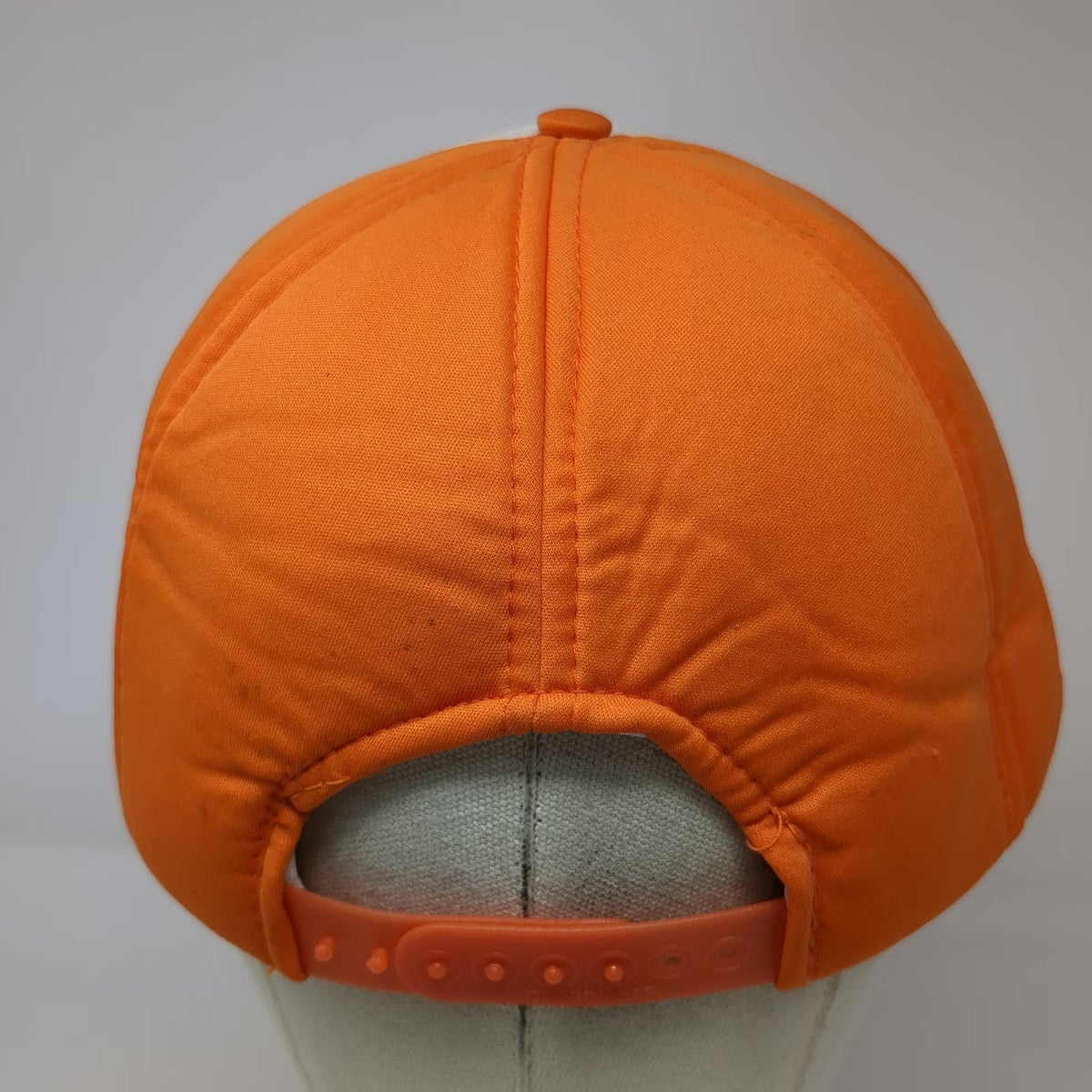 Crown Cap 5 Panel Orange Hat One Size Mesh Back Snapback REACT Patch Logo Taiwan