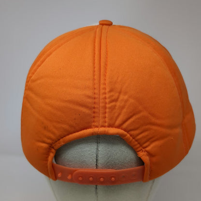 Crown Cap 5 Panel Orange Hat One Size Mesh Back Snapback REACT Patch Logo Taiwan