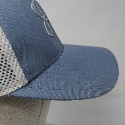 Under Armour Fish Fitted Trucker Hat Blue S/M Pro Fit Mesh Back Polyester